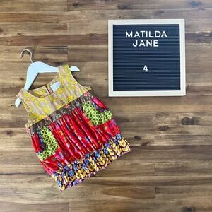 Matilda Jane Vintage Paint By Numbers Jester Red Shasta Sleeveless Bubble Top 4